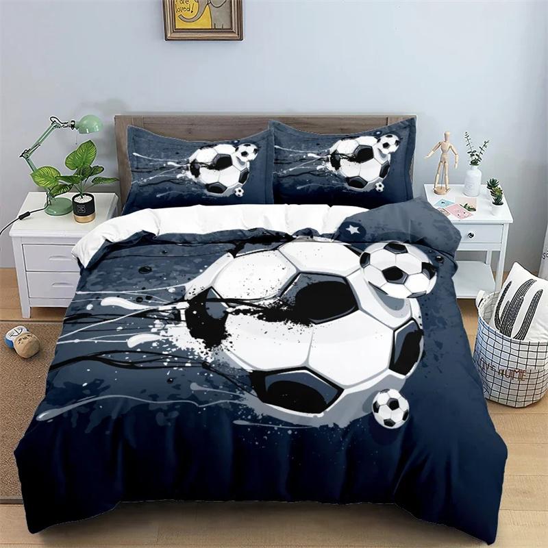 Football Bedding Set 3D Soccer Child Duvet Cover Single Double Sports Boy Home Textile Comforter Nordic Covers for Bed King Full