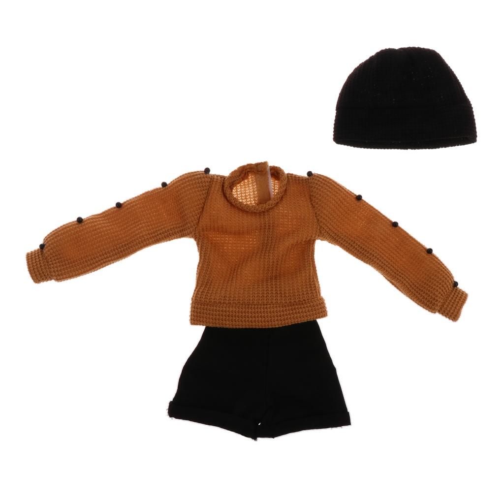Moda Lalka Sweter Spodenki Spodnie i Kapelusz Odzież Zestaw dla lalek 1/3 BJD SD