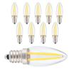 10Pcs E12 Long Filament Small LED Light Bulbs Dimmable Lamp 1.5W AC110V for Home Lighting