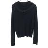 FOXEY Wool Long Sleeve Rib Knit Zip Hoodie 40 Black Women Used