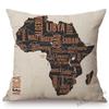 Africa Map Geometrics Home Decorative Sofa Throw Pillow Cover Nordic Cotton Linen African Pattern Cushion Cover Case Mudcloth