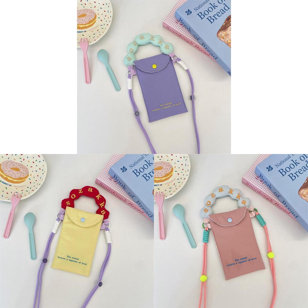 Casual Embroidered Polyester Phone Bag With Snap Closure For Daily Use