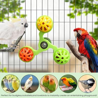 Papageienspielzeug Interaktiv Drehendes Windradspielzeug Vogelkäfigspielzeug Für Papageien Drehend Zur Stimulation Unterhaltung Spiel Kauen