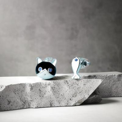Women's 925 Silver Catfish Mini Earrings
