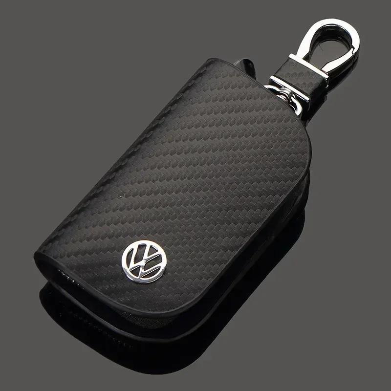 2025 Hot Leather Car Key Cover Holder Keychain Case For Volkswagen Sharan Golf Passat Jetta Touareg Tiguan Polo Scirocco MK5 Acc