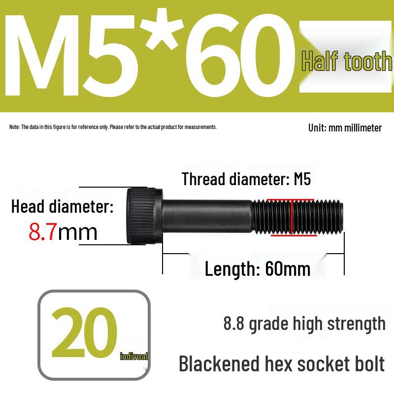 8.8 High-Strength Socket Head Cap Screw Bolt (M4-M20)