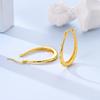 925 Silver Earrings Golden Round Circle Hoop Earrings For Woman Female Fashion Wedding Engagement Jewelry