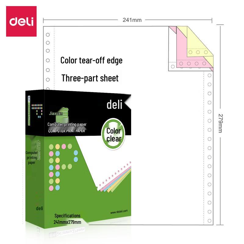 Deli J241-3 Computer Dot Matrix Printer Paper