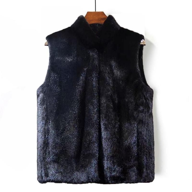 fur integrated waterproof mink vest jacket autumn and winter new medium and old large size loose fashion temperament short vest