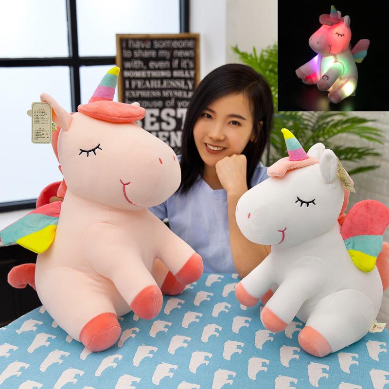 Lightup Led Rainbow Unicorn Plush Toy Home Decoration Doll Pillow Gift Kids