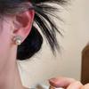 Exquisite French Zircon Pearl Stud Earrings: Elegant Niche Design for Women
