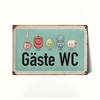 Vintage Metal Sign Funny Animal Bathroom Wall Decor Home Art Tin Plate