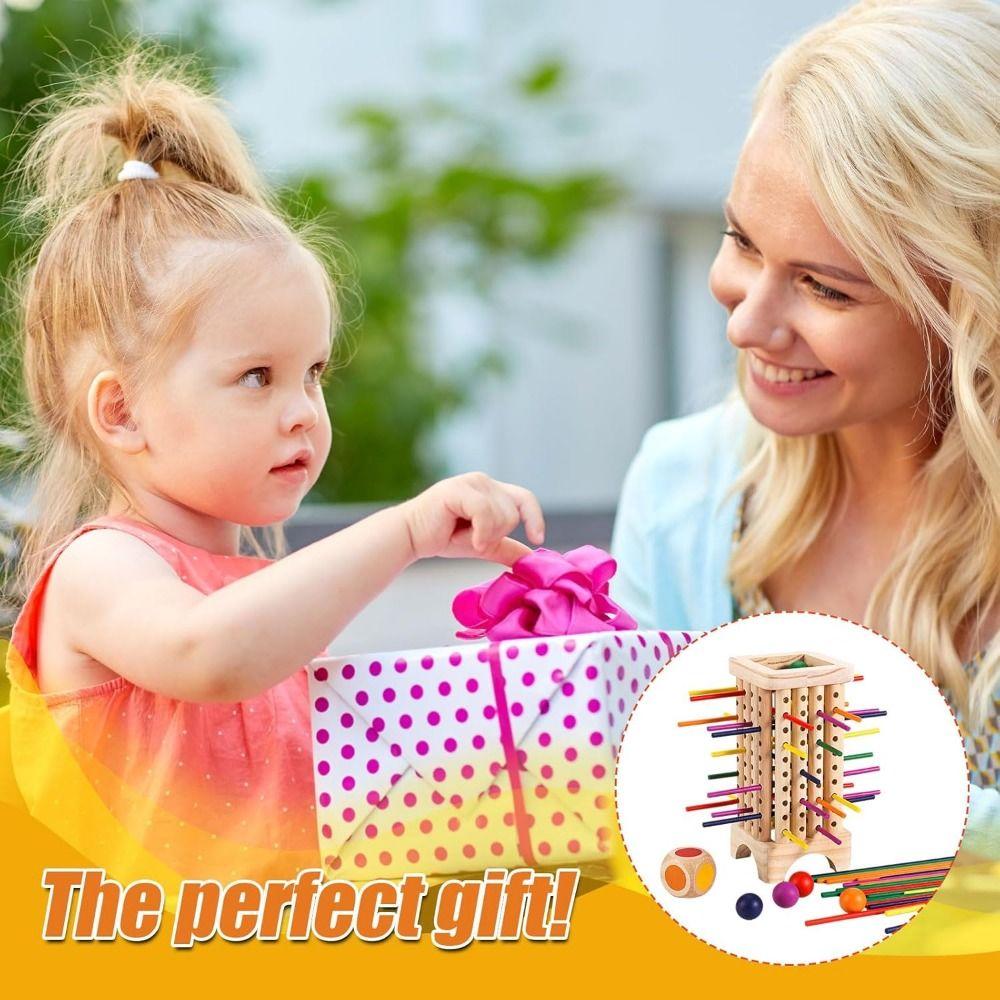 Dice Wooden Stick Board Game 42/16 Colourful Sticks Wooden Stick Tower Toy Set  Family