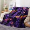 Purple Flower Butterfly  Print Flannel Blanket, High quality Comfortable for All Seasons, Home Decor, Warmth and Comfort