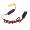 Universal 3V LR03 3A Dummy Battery Eliminators USB Power Supply Cable with Switches, 2Pcs 1.5V Battery Replacement Adapter