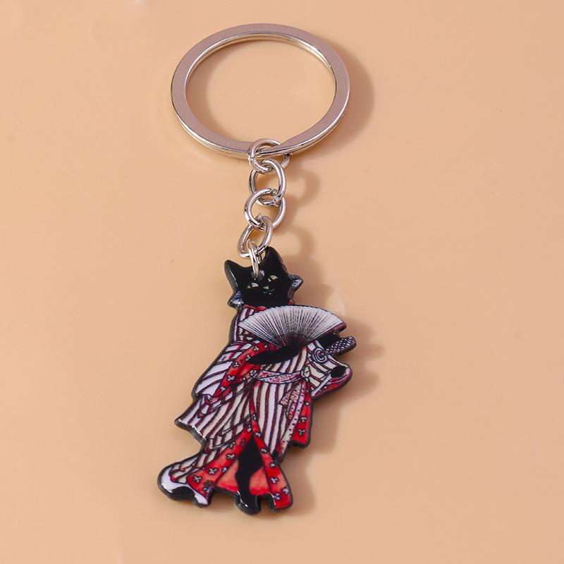 Creative Funny Cat Keychain Cartoon Animal Key Ring Pendant for Car Key Holder Women Girl Handbag Decor Charms DIY Jewelry Gifts