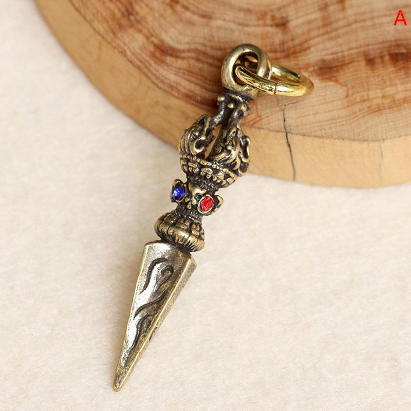 Pendentif Fait Main Pilon Religieux Pendentifs de Prière Pilon Vajra Bouddhiste Cuivre