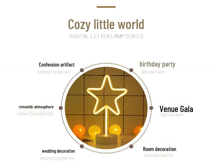 Lumière LED Néon Cactus & Flamant Rose pour Décorations de Fêtes