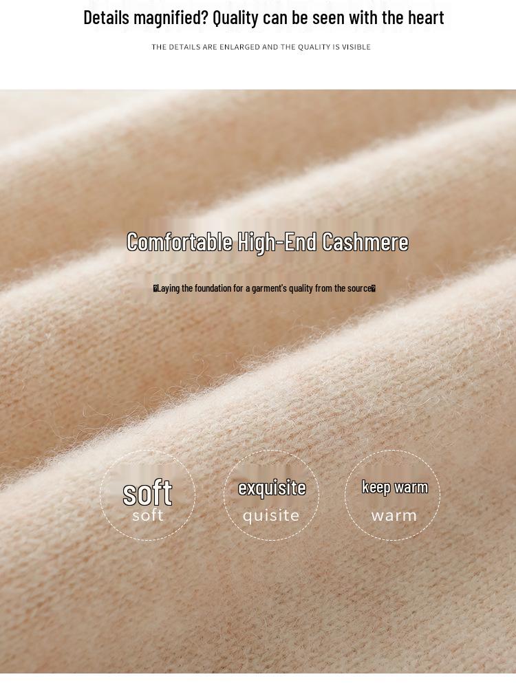 Charming 100% Cashmere Women's High Neck Thick Pullover Sweater for Autumn/Winter