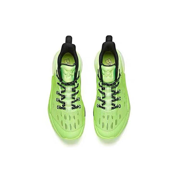 Anta Attack 2 Lightweight Shock Absorbing Non-Slip Durable Mid-Top Basketball Shoes Men Sneaker Black Green 112031107-5