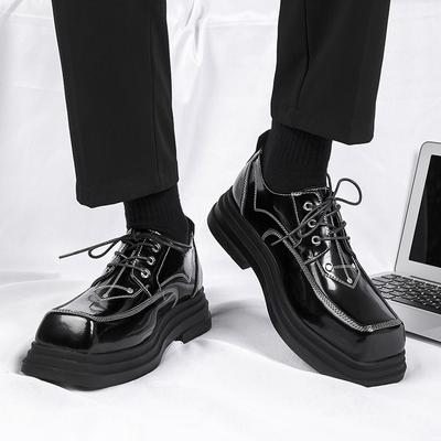 Genuine Leather Thick Soled Shoes Fashionable Quality Trendy Male Style Leisure Business Party Daily Youth Thick Soled Shoes