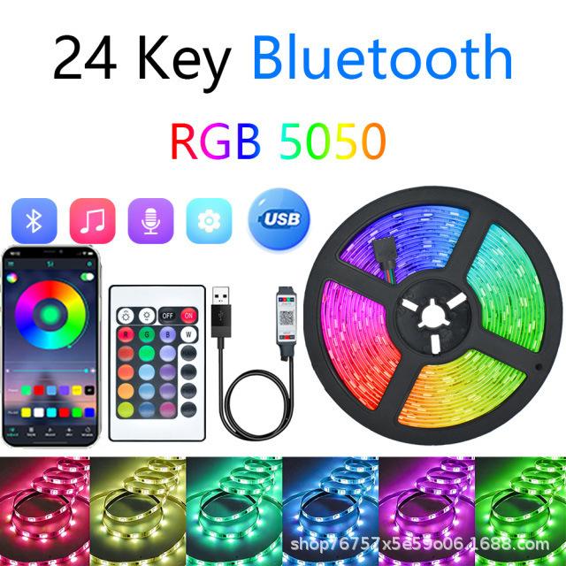 USB Bluetooth 5050 RGB LED Light Strip - 5V Low Voltage, Colorful TV Background Wall Atmosphere Lighting