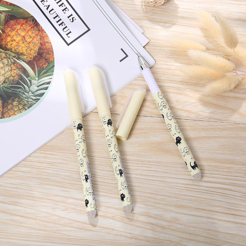 4 Pz/set Cute Cat Penna Cancellabile 0.38mm Lavabile Magica Penna Gel Ricariche di Inchiostro Blu Bambini Scuola di Cancelleria Accessori Per Ufficio