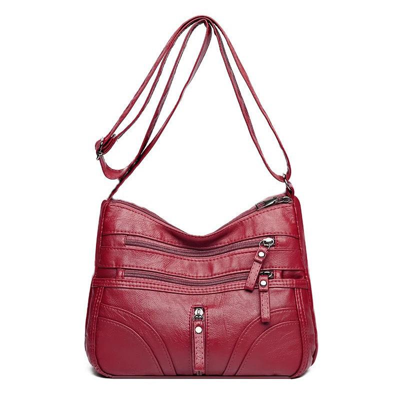 Geantă de damă cu buzunare multiple Geantă pătrată mică Pu de capacitate mare Geantă crossbody Geantă de umăr pentru mamă de vârstă mijlocie