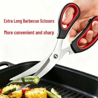 Multi-functional Stainless Steel Korean BBQ & Kitchen Shears for Steak, Chicken, and More
