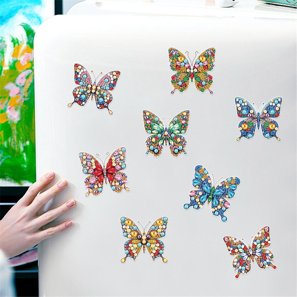 16Pcs Butterfly Hummingbird DIY Diamond Art Magnets Magnetic Diamond Art Decor Diamond Painting Art Refrigerator Magnets