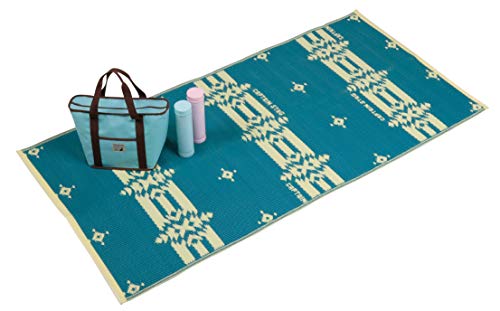 Captain Stag (CAPTAIN STAG) Rug, Leisure Sheet, Mat, Straw Rug, 90 X 180 Cm, 1-2 Person, Washable, Turquoise, UB-3058
