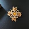 Vintage Women Girls Fashion Crystal Cross Baroque Style Badges Brooch Elegant Lady Classic Boutique Suit Clothing Pin Buckles