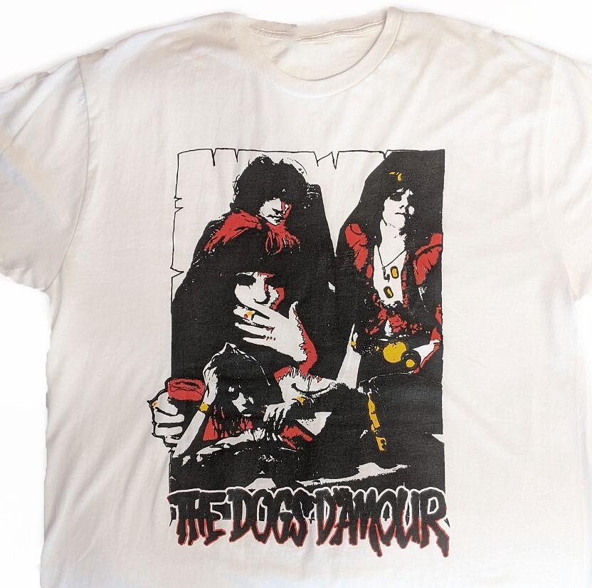 Vtg The Dogs D#039Amour Band Heavy Cotton White Full Size Unisex Shirt M