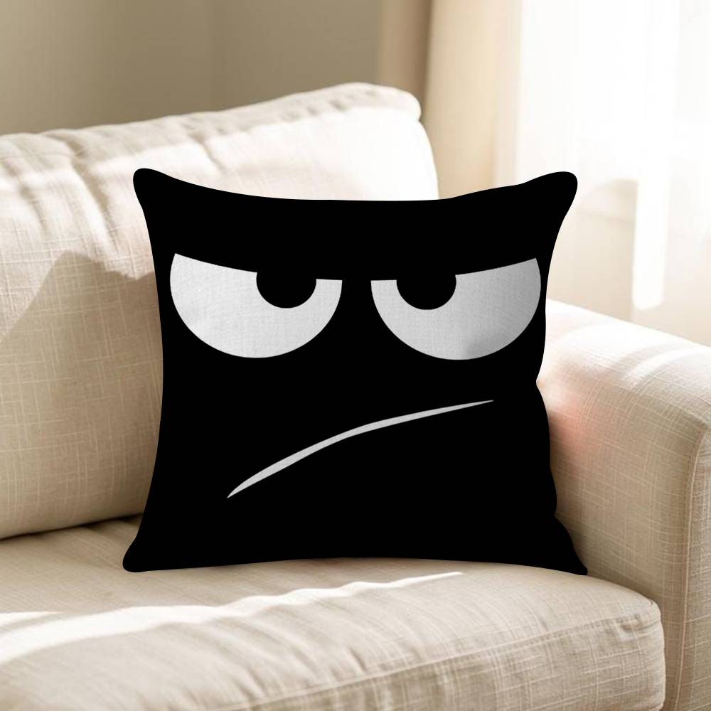Angry Cartoon Eyes Pillow Cushion Cover Pillowcase Living Room Sofa Home Decor Customized