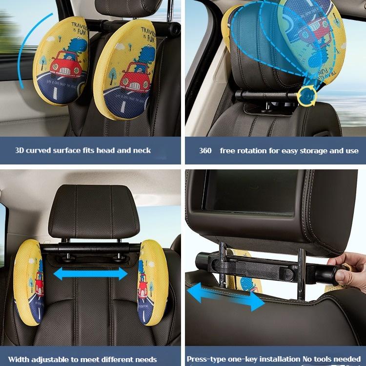 Μαξιλάρι Προσκέφαλου Αυτοκινήτου με Μοτίβο Κινουμένων Σχεδίων, Μαξιλάρι Κεφαλής Αυτοκινήτου, Μαξιλάρι Κεφαλής Αυτοκινήτου, Στήριξη Πλευρών από Σπόγγο σε Σχήμα U για Παιδιά, Ενήλικες, Ταξίδια, Ύπνο, Αξεσουάρ Αυτοκινήτου