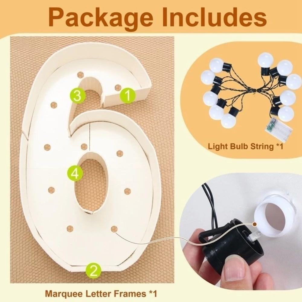 91cm LED Light Balloon 0-9 Numbers Birthday Balloon Frame Giant Birthday Figure  Anniversary Decor