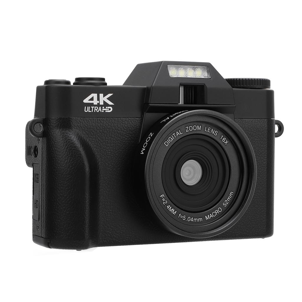 Digital Camera 4K 60FPS 56MP 6X Zoom 3 Inch IPS HD Screen 1700mAh Mirrorless Camera for Travel Webca