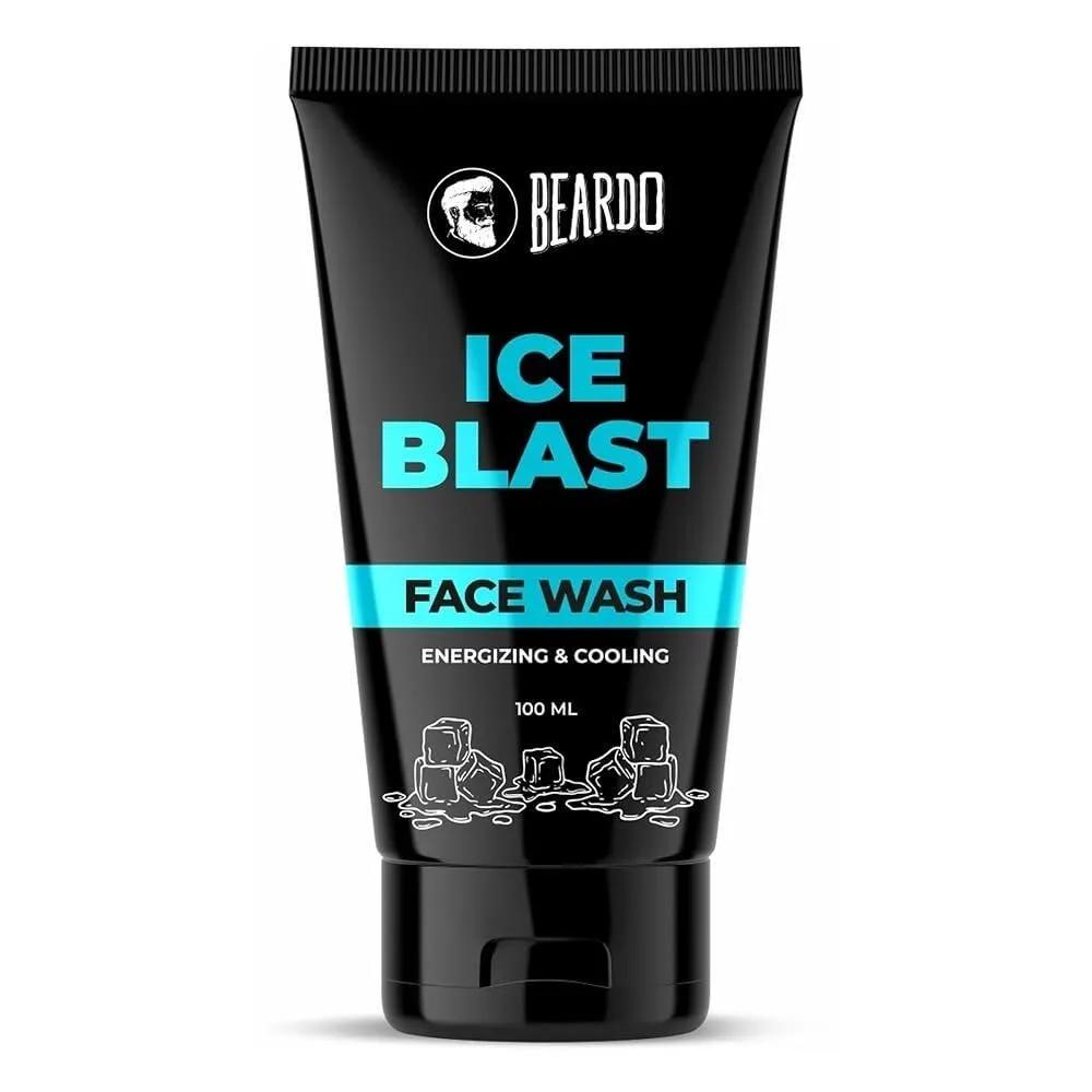 BEARDO Ice Blast Cooling Face Wash for Men 100ml Instant Ice Freshness Aloe Vera Cool Lock Technology E Menthol Refreshing and Moisturizing