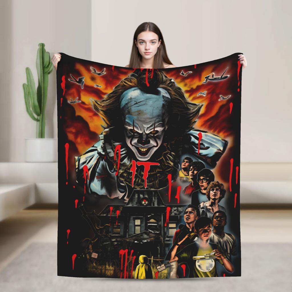 IT Welcome To The Derry 2025 Flannel Blankets Soft Throw Blanket for Bedroom Travel Office Novelty Bedspread Sofa Bed Cover