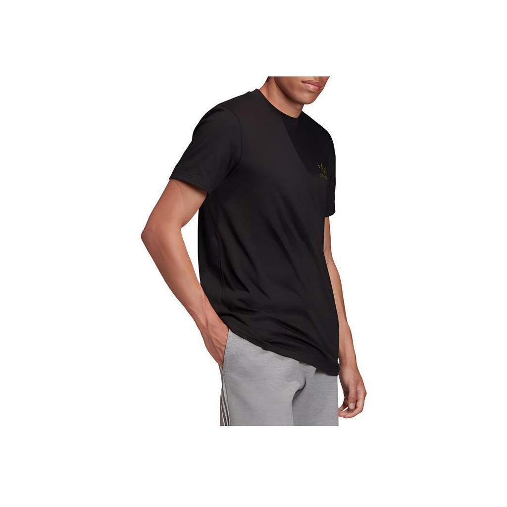 Adidas Camo Essential Logo Sports Short-Sleeve Tee Men Tops Black FM3352