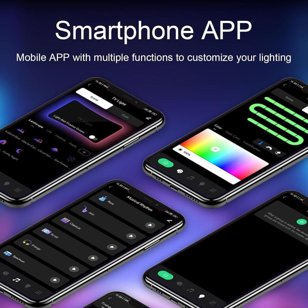 Smarter LED-Streifen mit On-Screen-Kamera für mehrfarbige TV-Bildschirmspiegelung