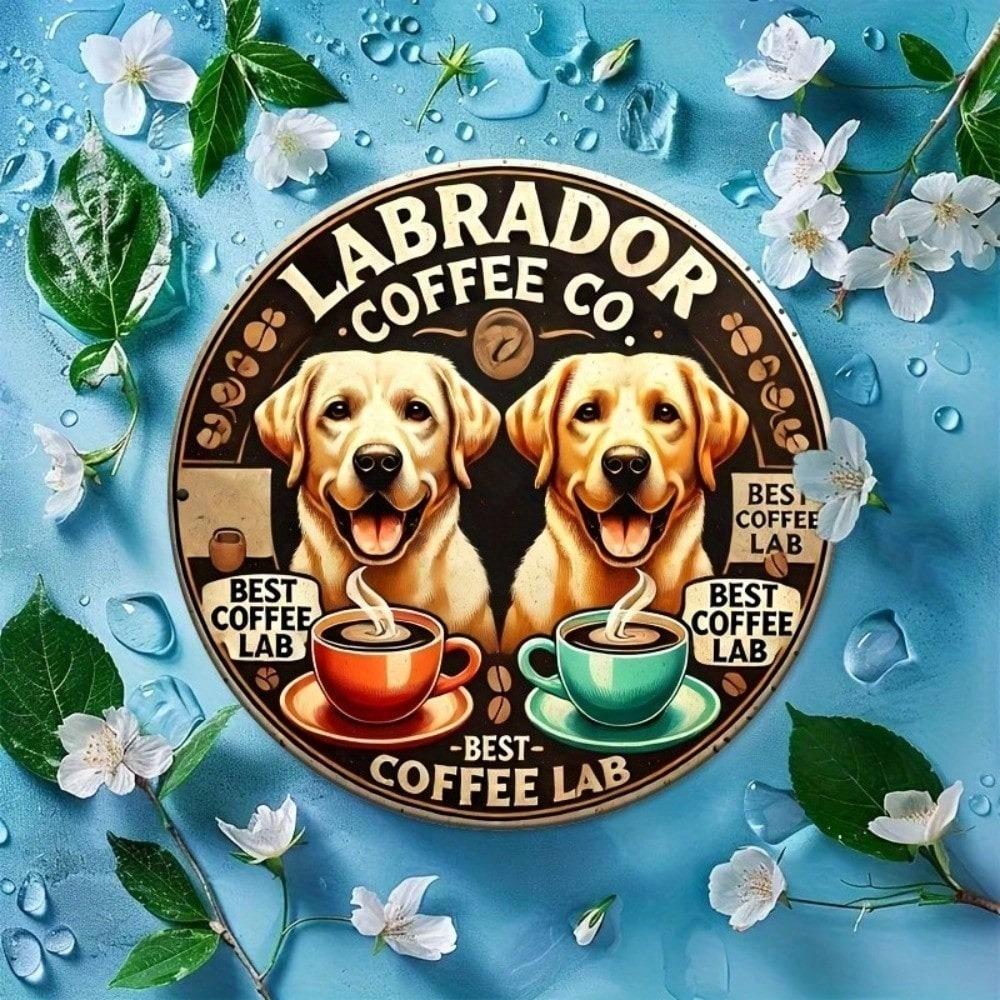 1pc Labrador Retriever Retro Metal Tin Sign 8x8 Inch Vintage Aluminum Plaque Home Bar Cafe Wall Decor