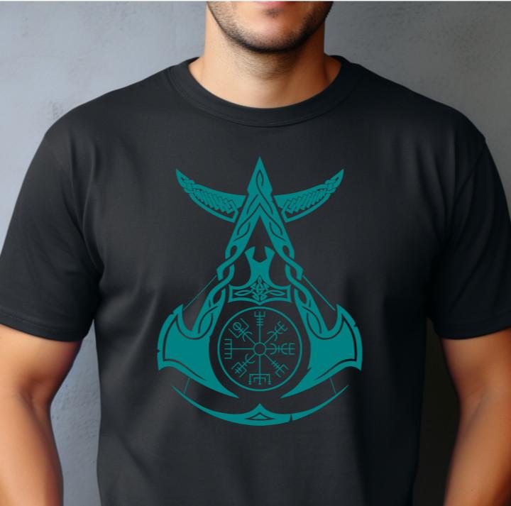 Valhalla Axe Raven Clan Norse Warrior Assassins Creed T-Shirt T shirts UK S