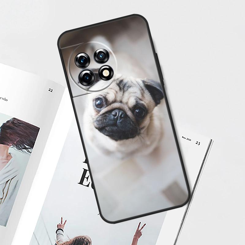 Cute Pug Dog Case For OnePlus Nord CE 5 3 4 Lite N20 N30 OnePlus 15 13 12 11 10 Pro 12R 13R 10T 13T Cover