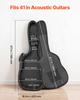 Acoustic Guitar Hard Case, 1195 MM, Hard-Shell Protective Travel Carrying Case with Accessory Compartment, Foam Padding, Portable Handle, Shoulder