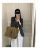 Retro Suede Large Capacity Tote Bag for Women - Korean Style Autumn/Winter