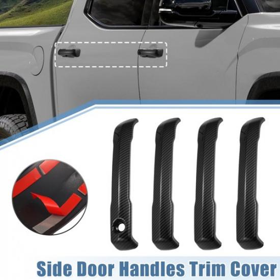 1 Set Carbon Fiber Pattern Side Door Handles Covers for Toyota Tundra +