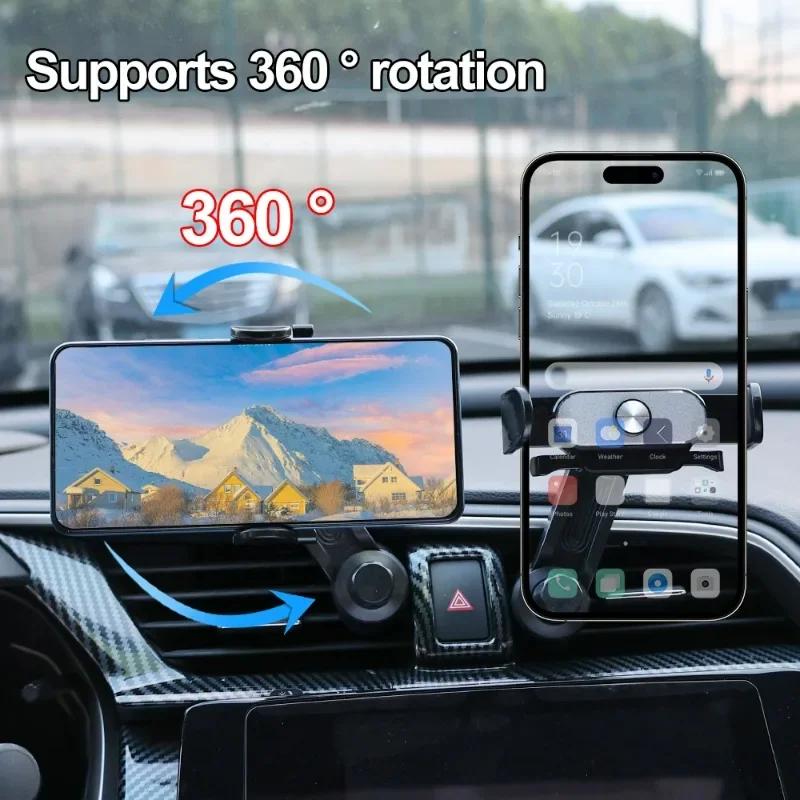 Car Phone Bracket GPS Navigation Stand Car Multifunctional Automatic Clamping Air Outlet Phone Holder for 4-6.9 Inch Cellphone