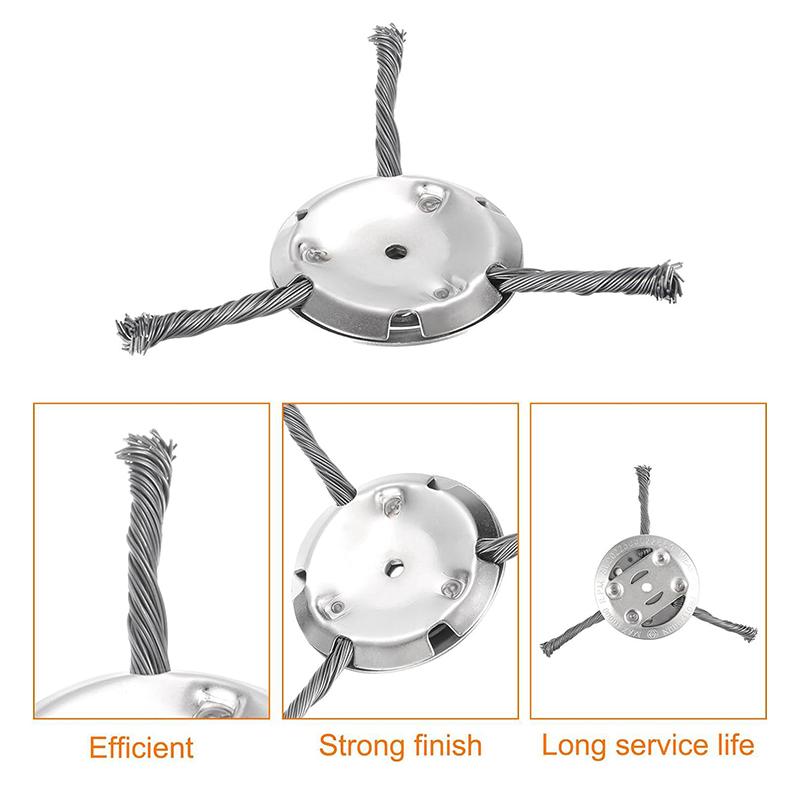 1Set Steel Wire Grass Trimmer Head - Universal Brush Cutter Steel Head For Lawn Mower Edging - 6Inch Replacement Trimmer Blade