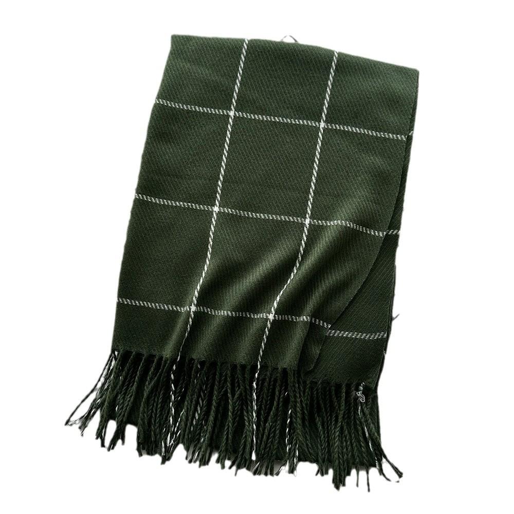 Versatile Winter Plaid Imitation Cashmere Scarf for Girls Warm Tassel New Style Shawl for Boys